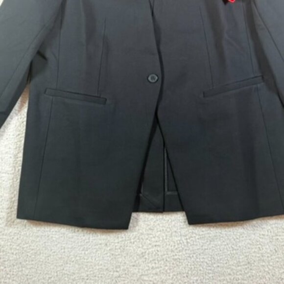 Spanx‎ Womens Perfect Collarless Blazer Jacket One Button Large Office Black NWT - Picture 6 of 12